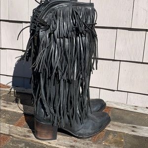 Freebird Fringe Leather Boot woman’s size 9